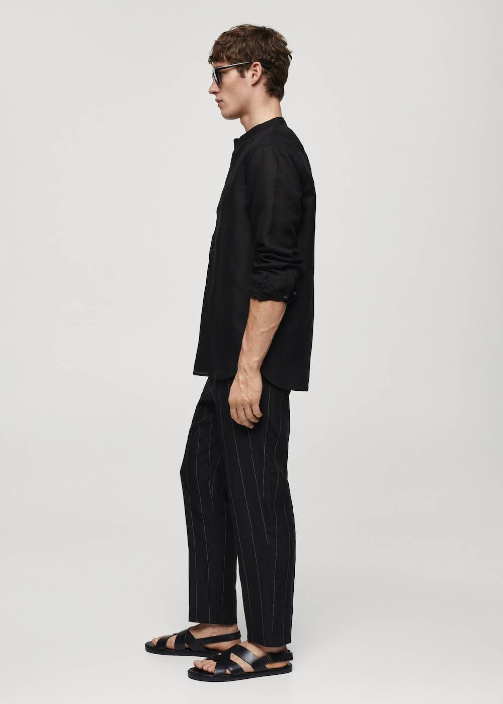 Mango Slim-Fit-Nadelstreifenhose Aus Leinen