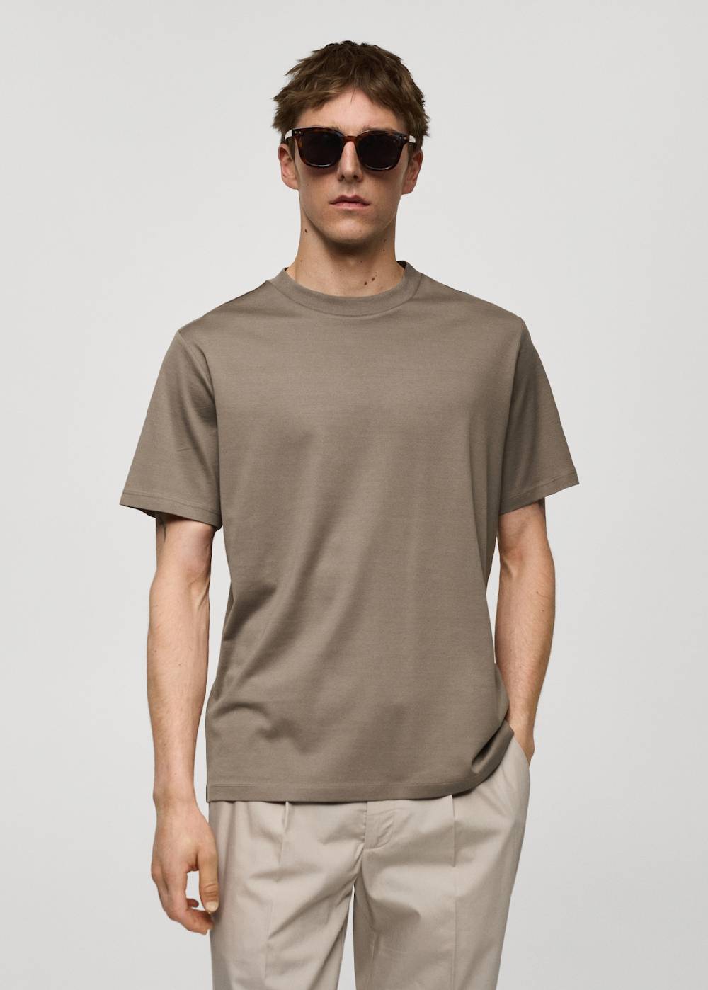 Mango Slim-Fit-T-Shirt aus 100 % Baumwolle