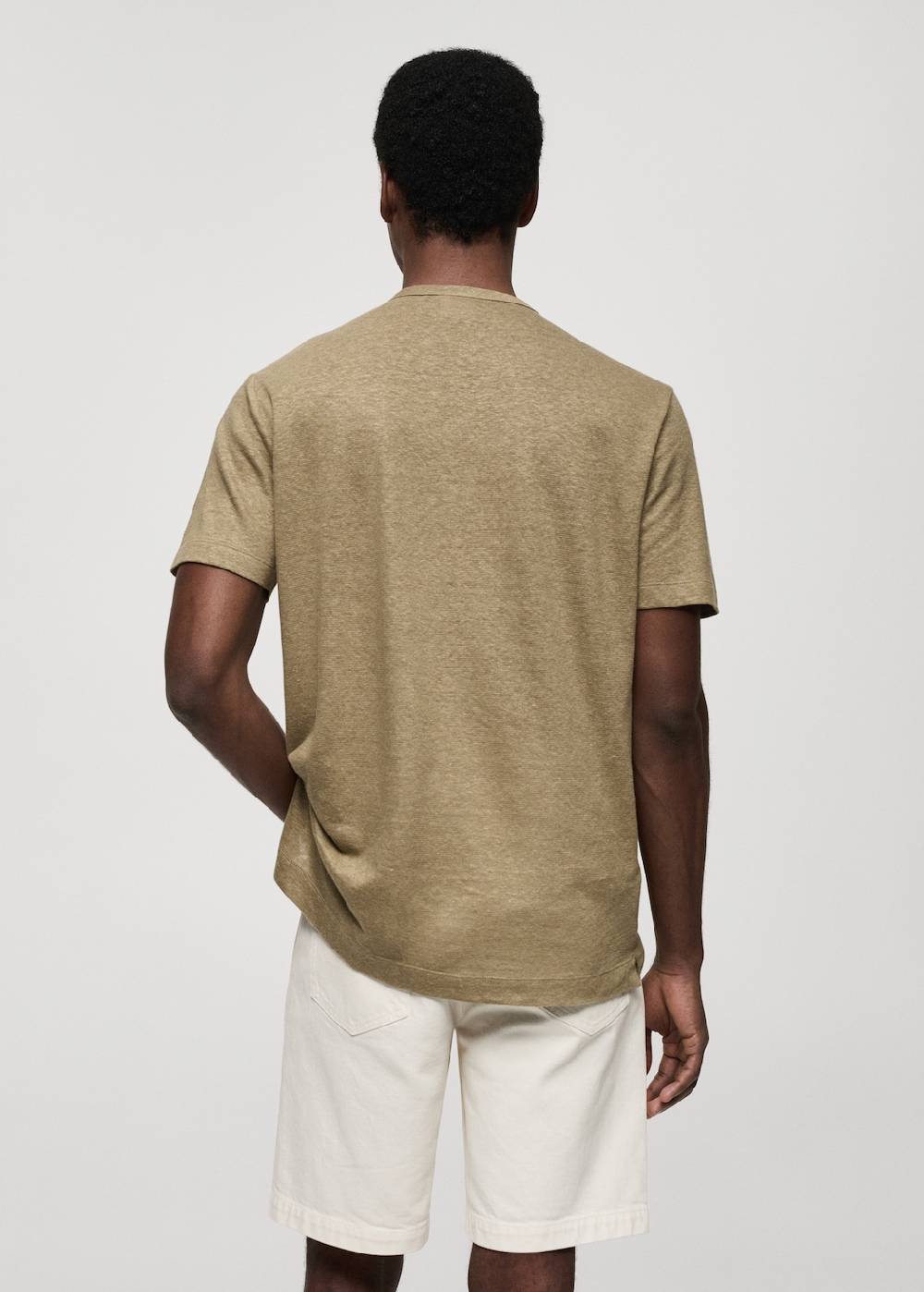 Mango Slim-Fit-T-Shirt Aus Leinengemisch