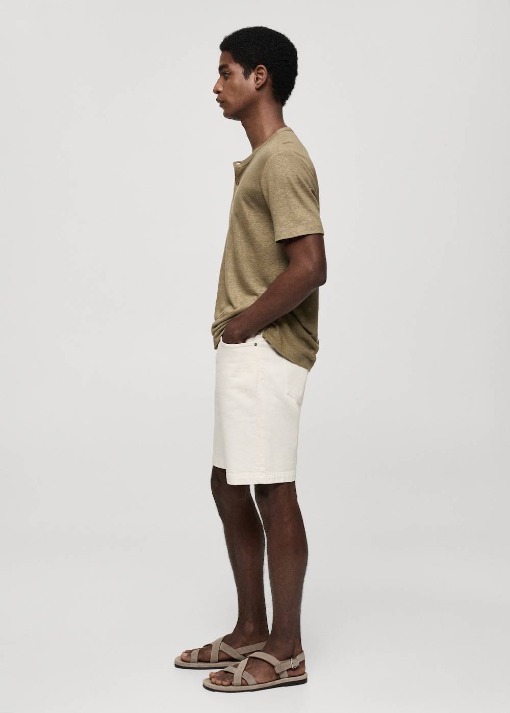 Mango Slim-Fit-T-Shirt Aus Leinengemisch