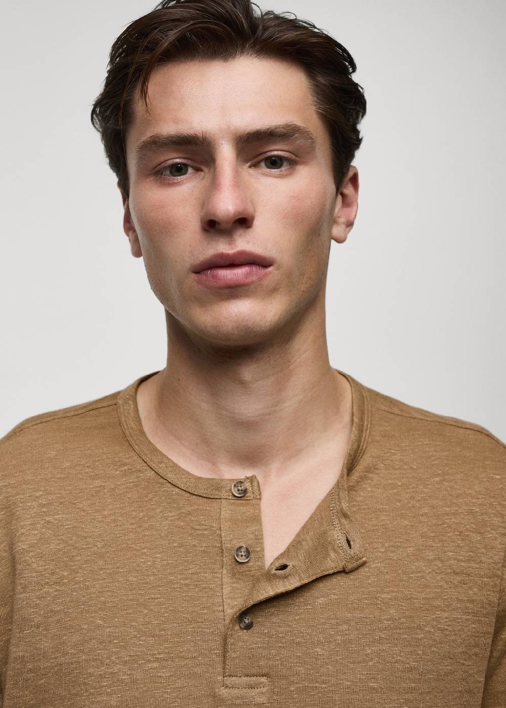 Mango Slim-Fit-T-Shirt Aus Leinengemisch