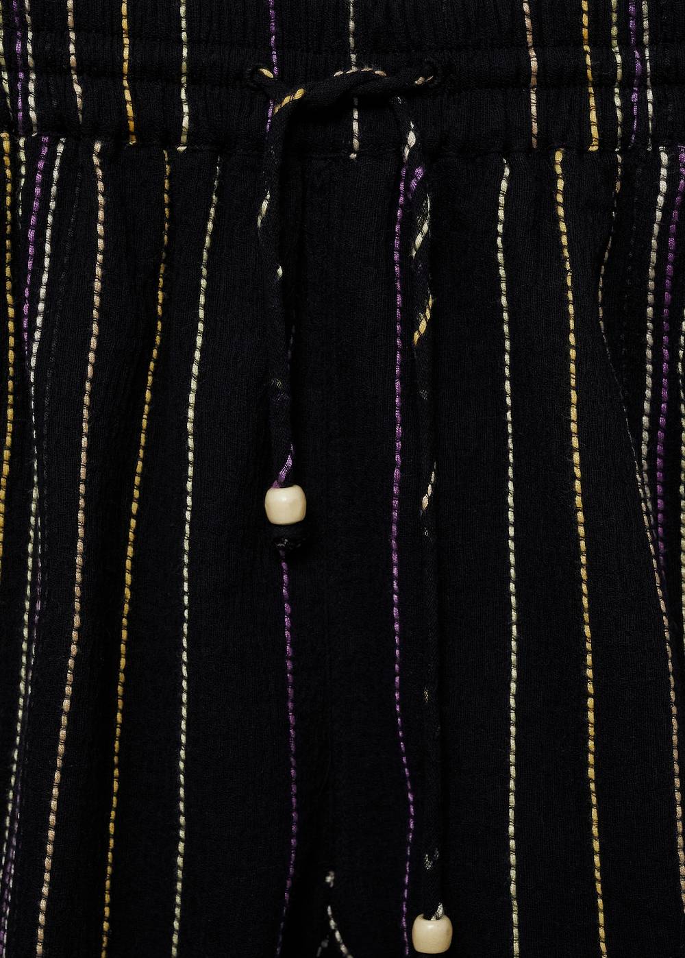 Mango Streifenhose Mit Ausgefranstem Saum