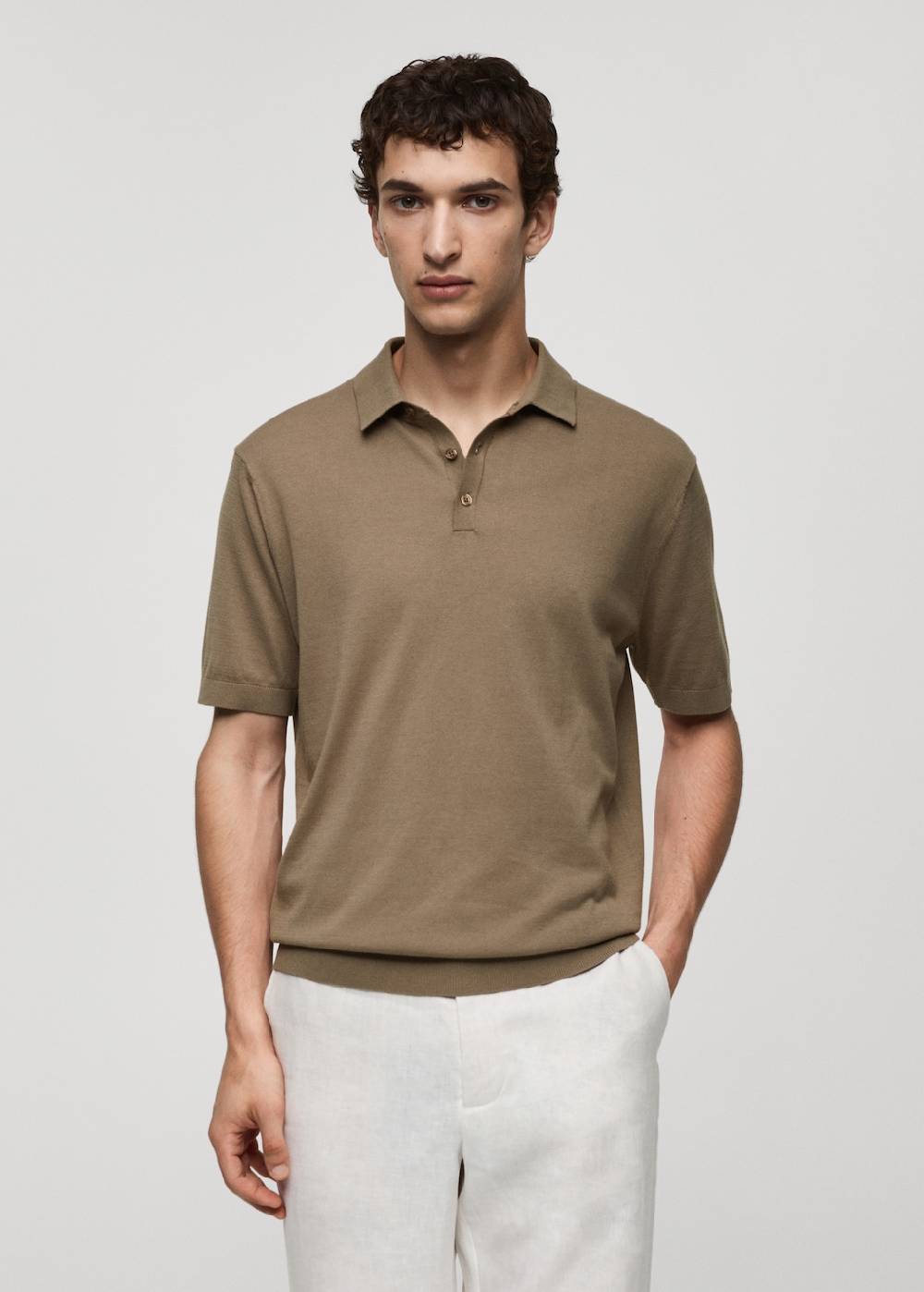 Mango Strick-Poloshirt aus 100 % Baumwolle