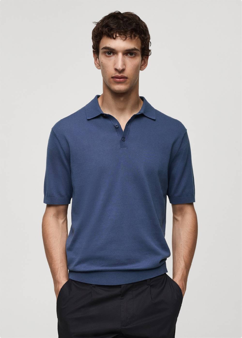 Mango Strick-Poloshirt aus 100 % Baumwolle