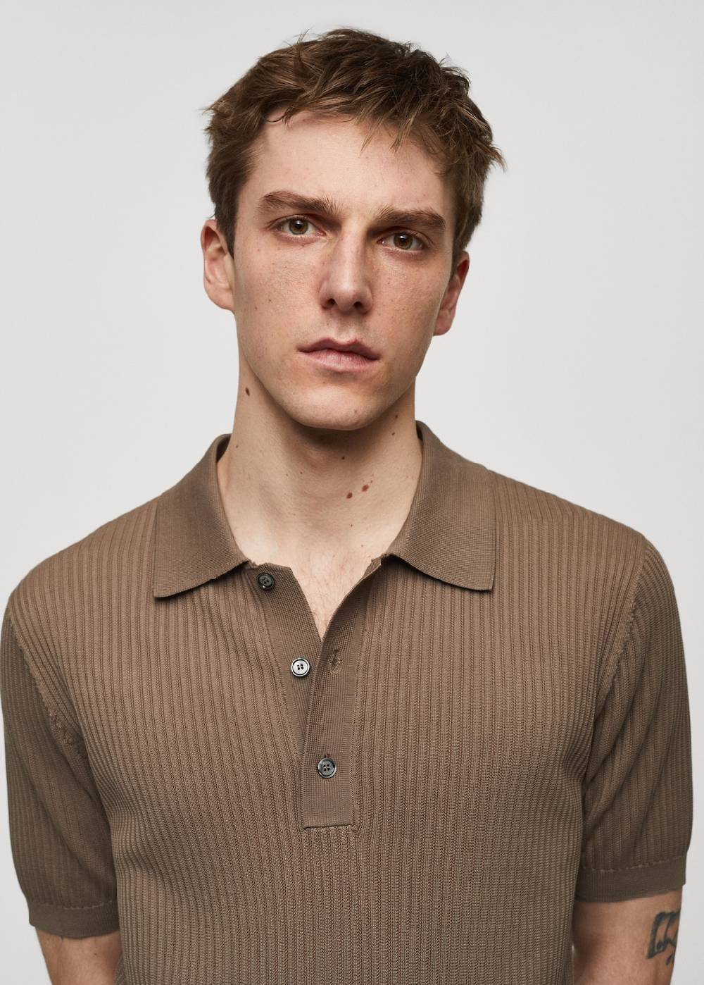 Mango Strick-Poloshirt Aus Baumwolle