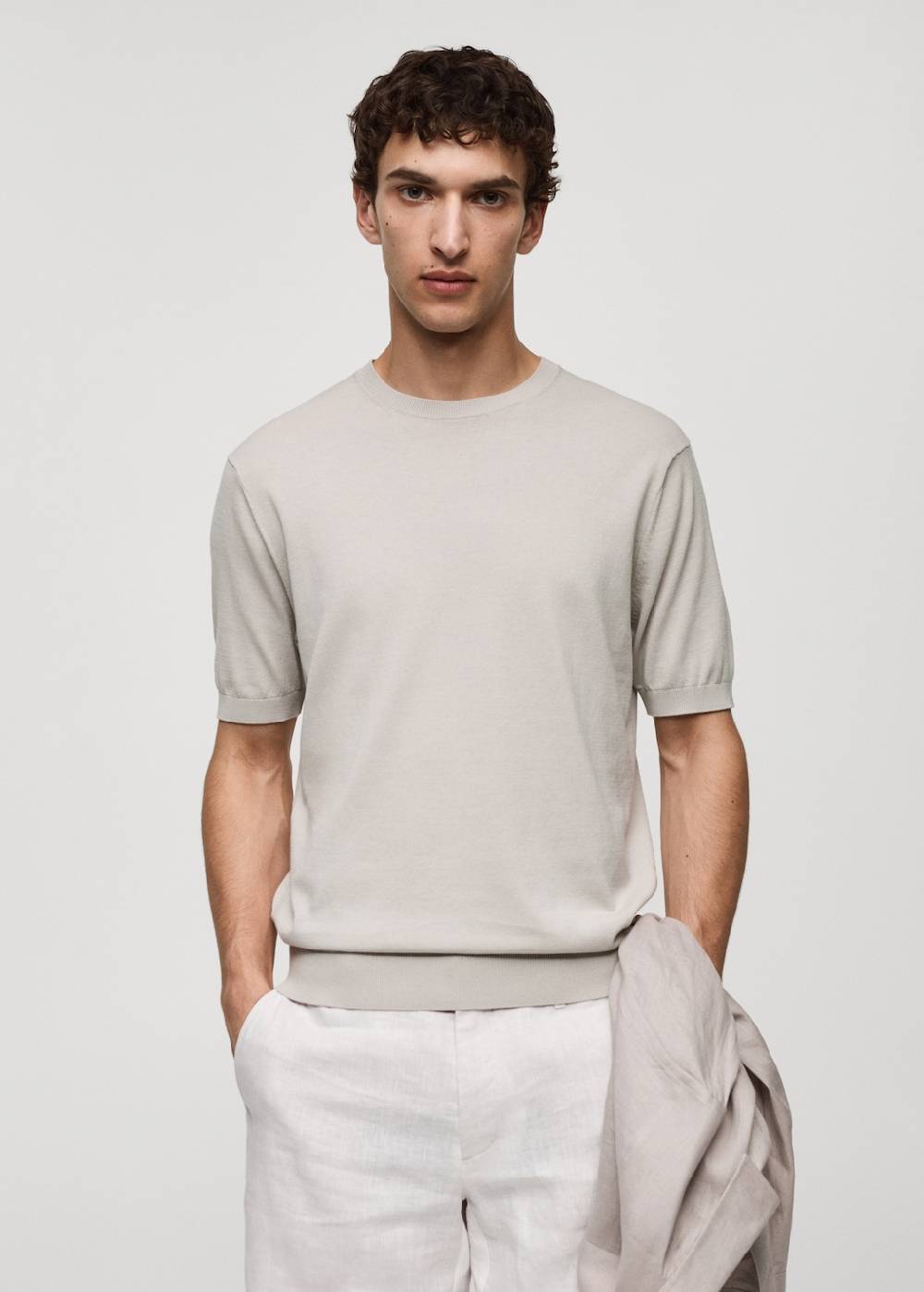 Mango Strick-T-Shirt aus 100 % Baumwolle