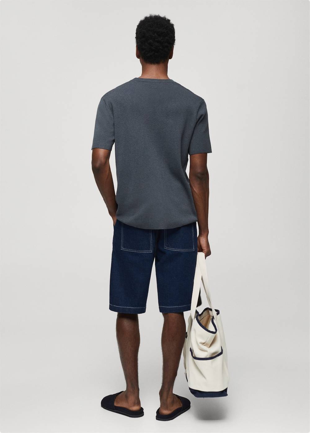 Mango Strick-T-Shirt Aus Baumwollgemisch