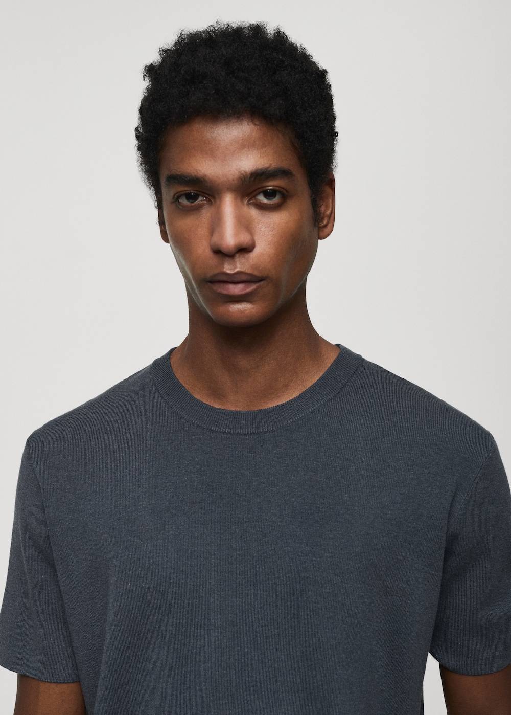 Mango Strick-T-Shirt Aus Baumwollgemisch