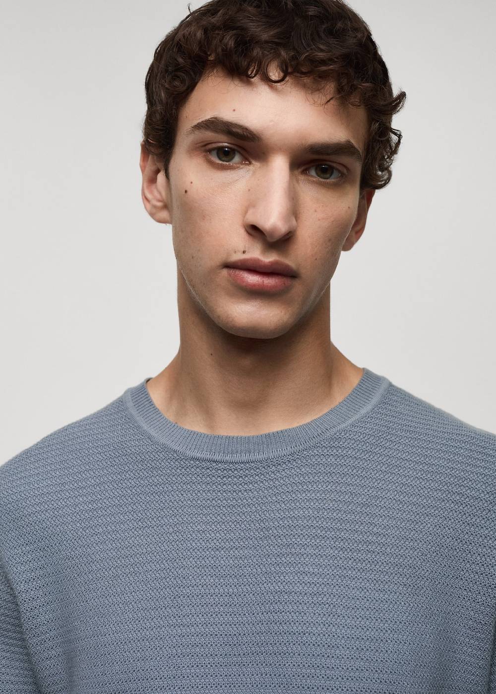 Mango Strick-T-Shirt Aus Tencel Mit Zopfmuster