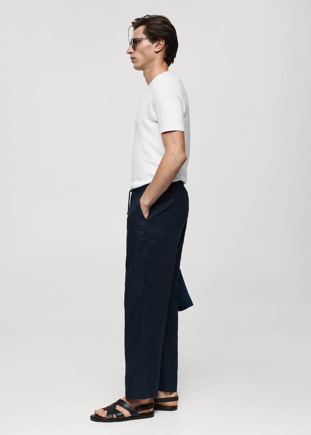 Mango Strick-T-Shirt Aus Tencel Mit Zopfmuster