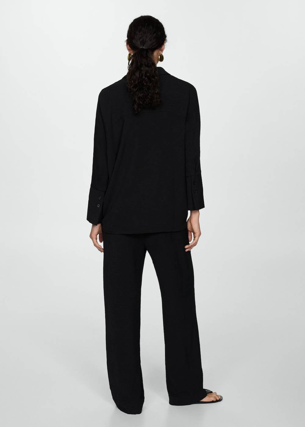 Mango Strukturierte, Fließende Hose