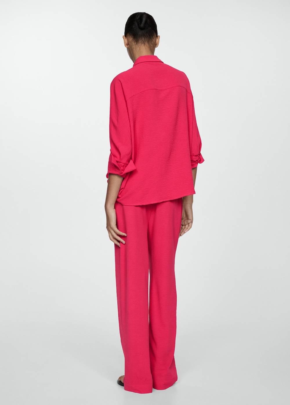 Mango Strukturierte, Fließende Hose