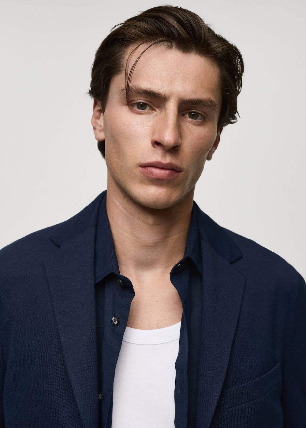 Mango Strukturierter Slim Fit-Baumwollblazer