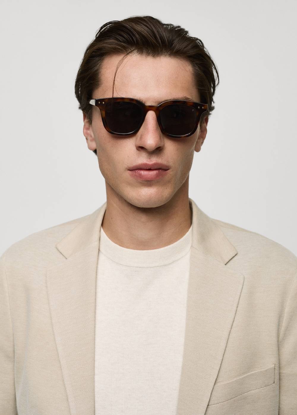 Mango Strukturierter Slim Fit-Baumwollblazer