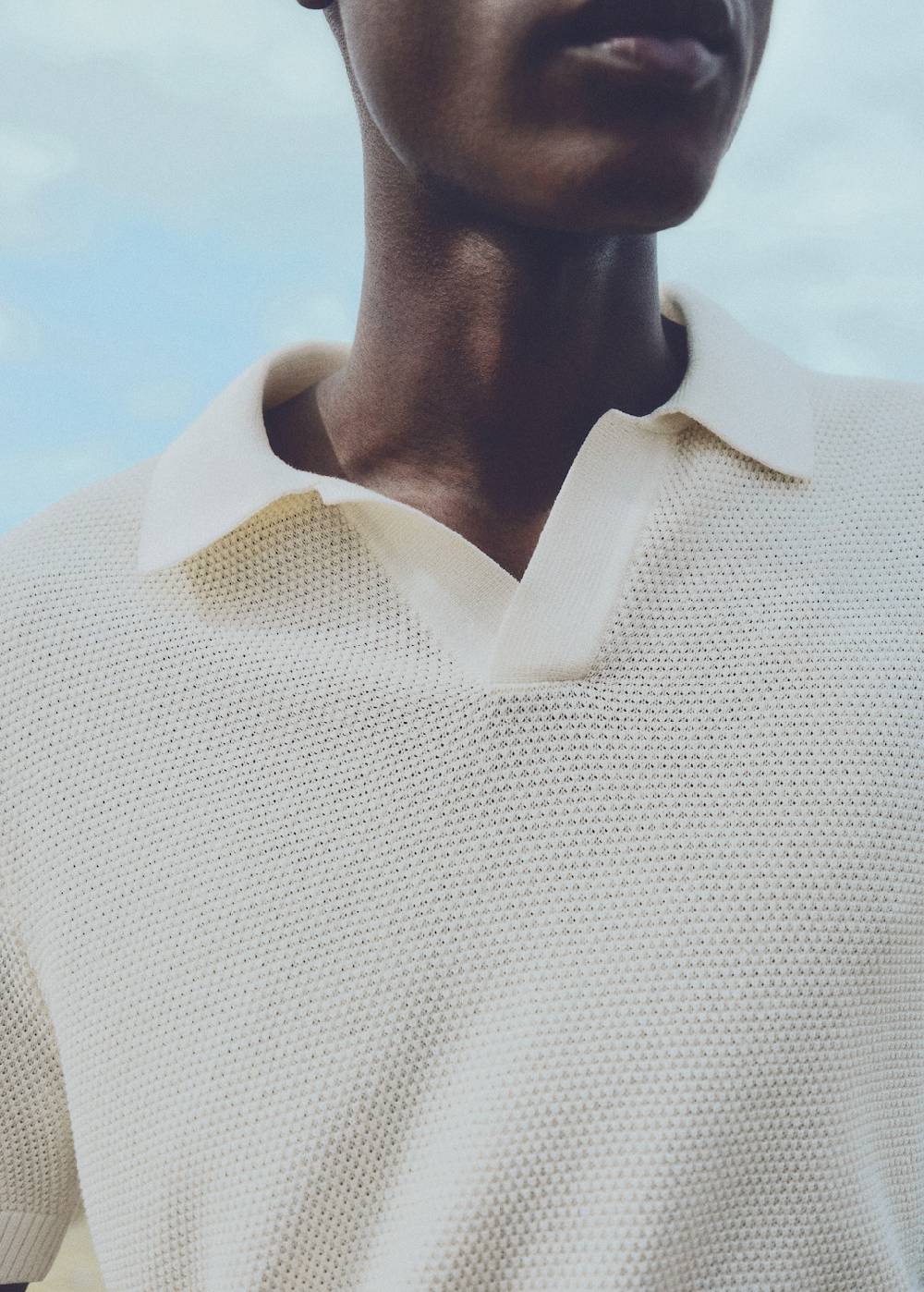 Mango Strukturiertes Strick-Poloshirt