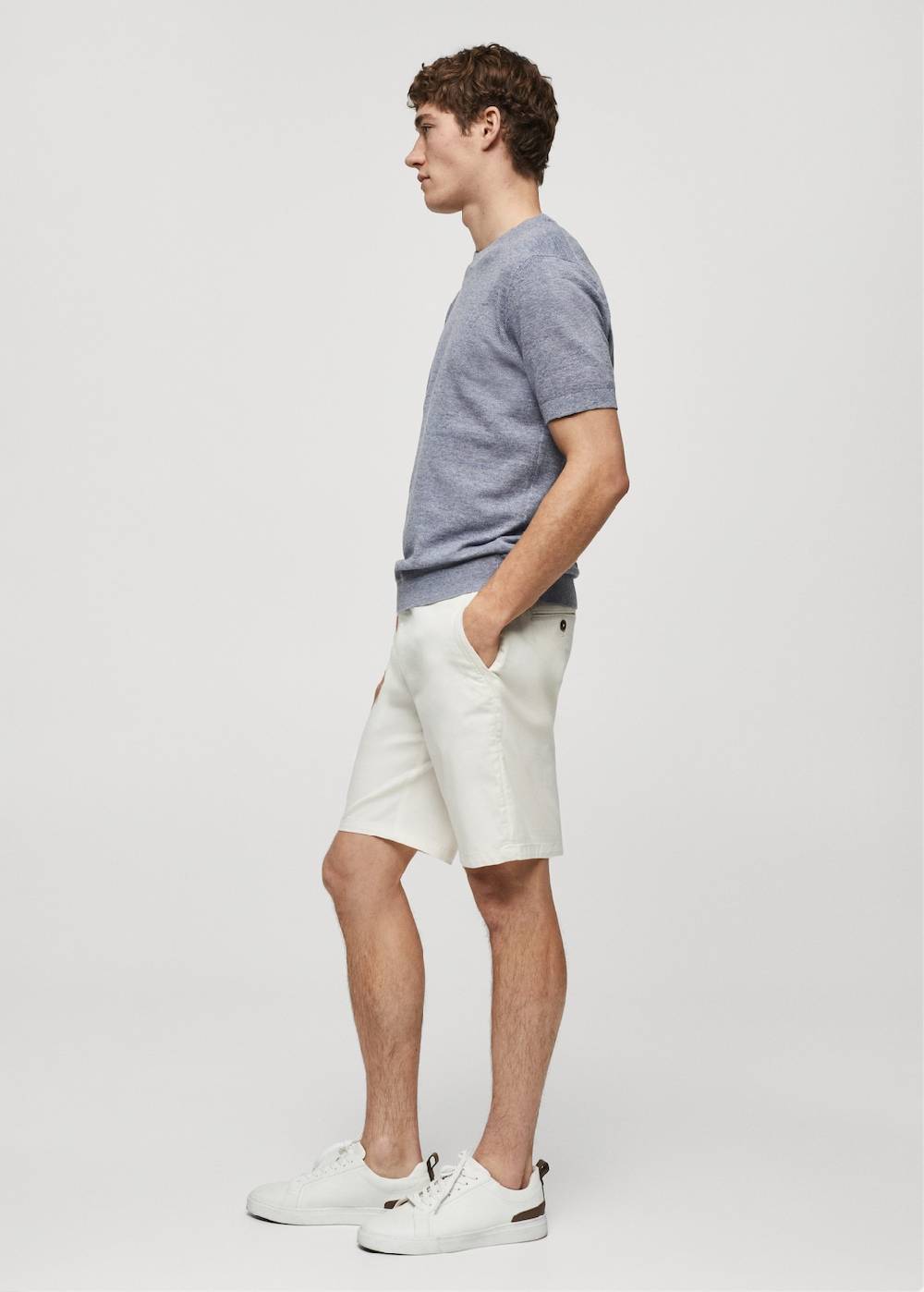 Mango Strukturiertes Strick-T-Shirt Aus Baumwolle