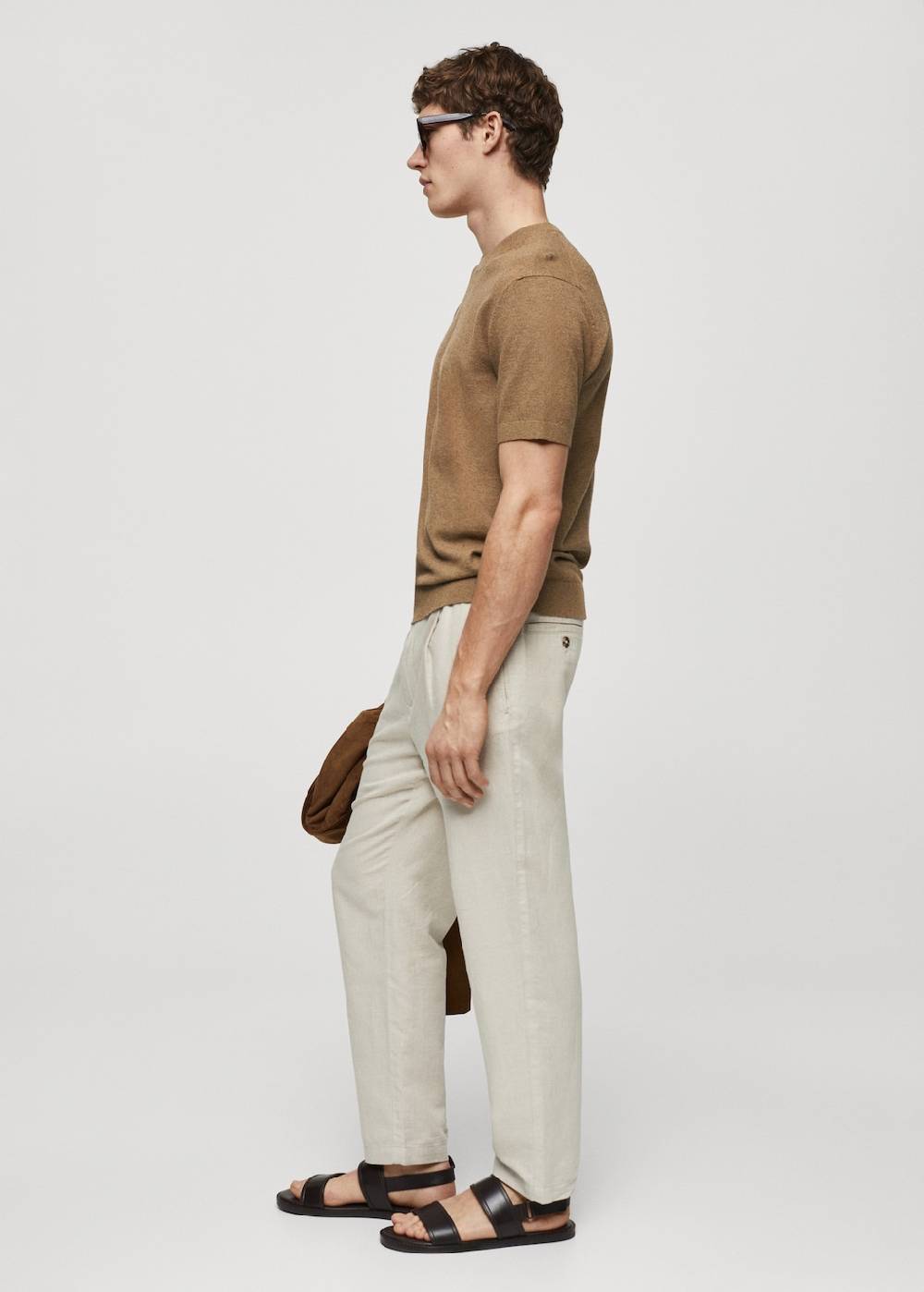 Mango Strukturiertes Strick-T-Shirt Aus Baumwolle