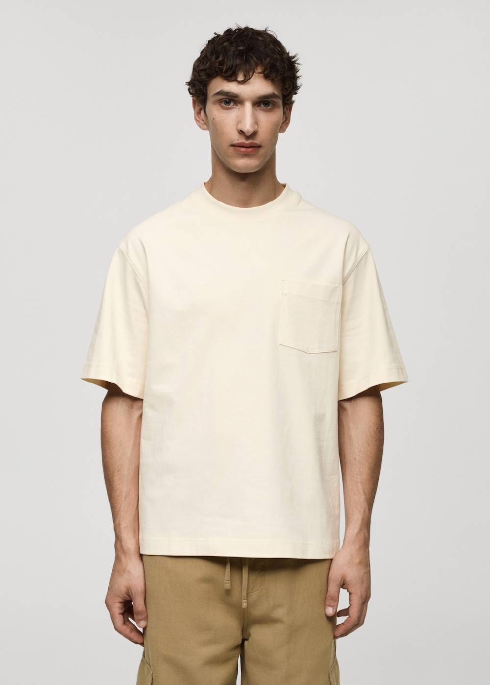 Mango T-Shirt aus 100 % Baumwolle mit Tasche