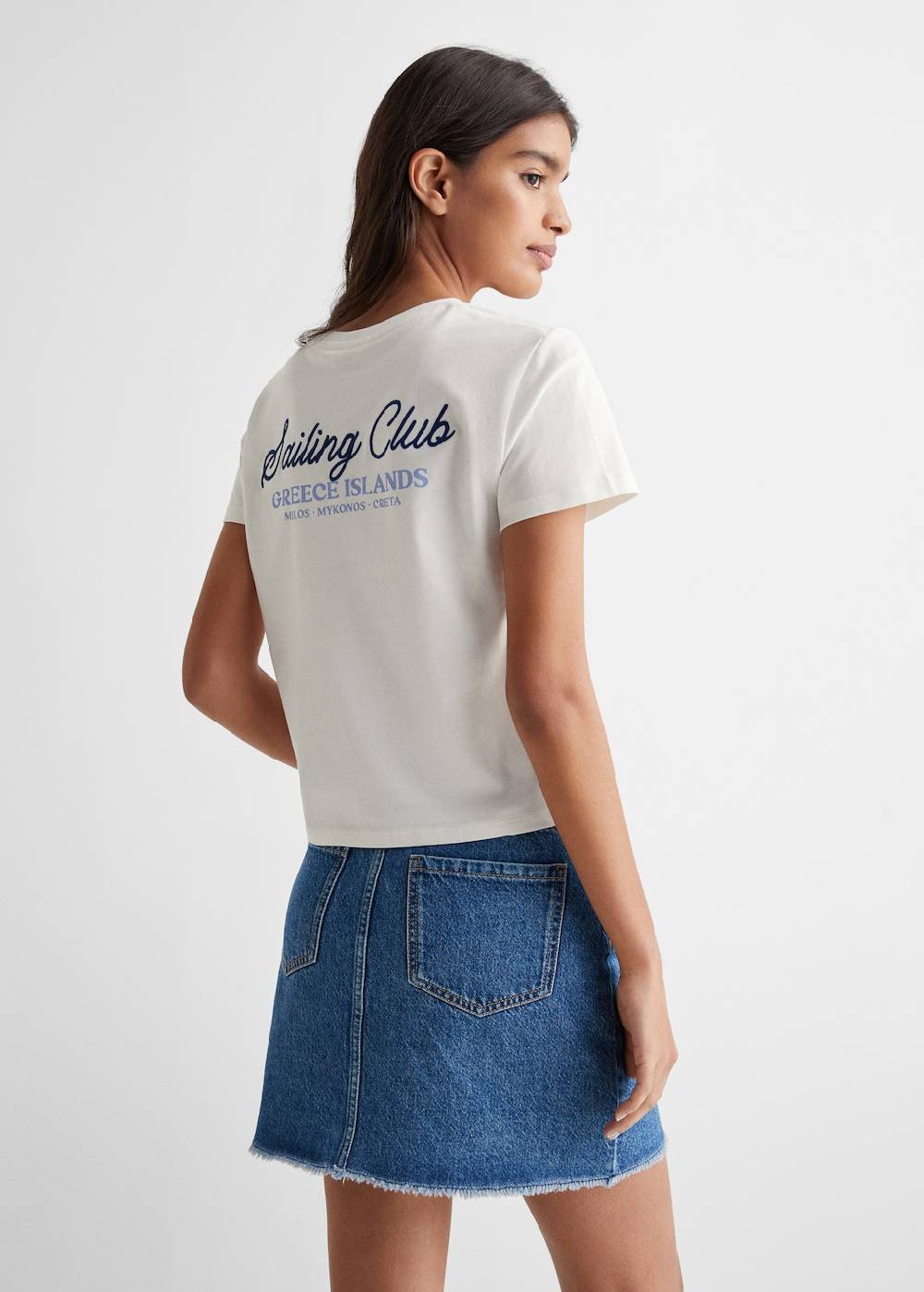 Mango T-Shirt Mit Gestickter Aufschrift