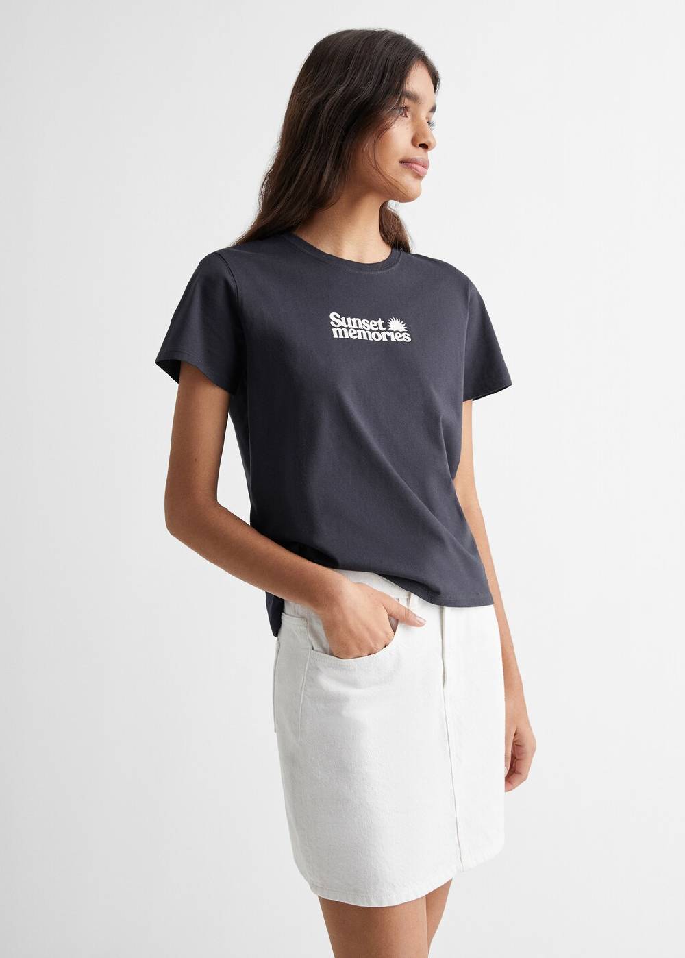 Mango T-Shirt mit Textaufdruck