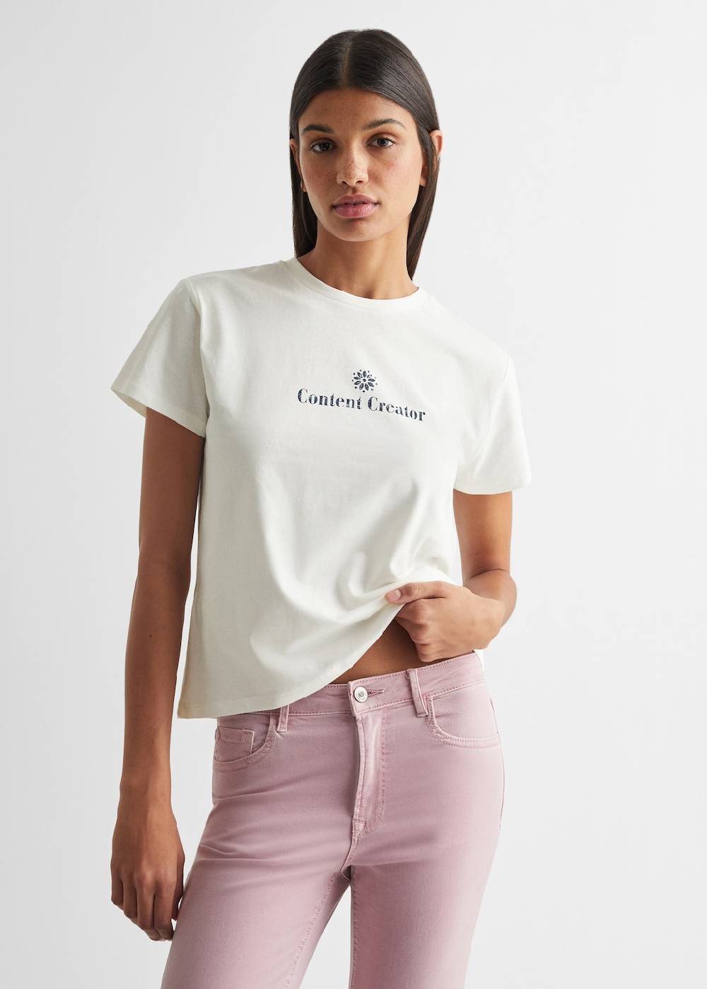 Mango T-Shirt mit Textaufdruck