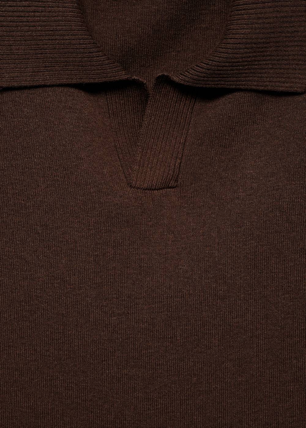 Mango Texturiertes Strick-Poloshirt Aus Baumwolle