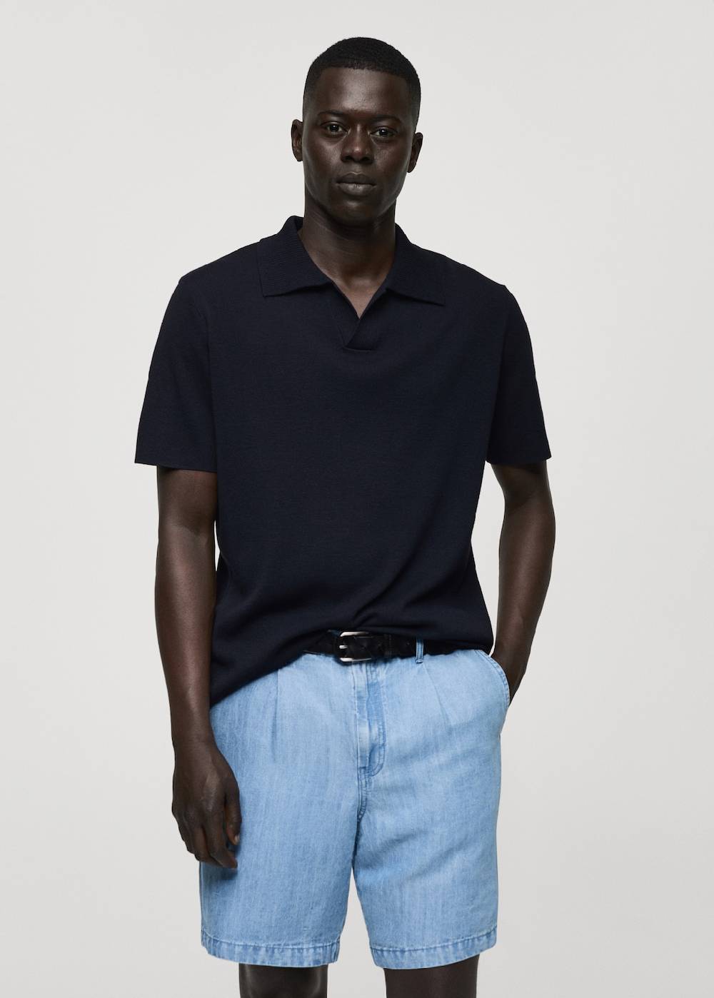 Mango Texturiertes Strick-Poloshirt aus Baumwolle