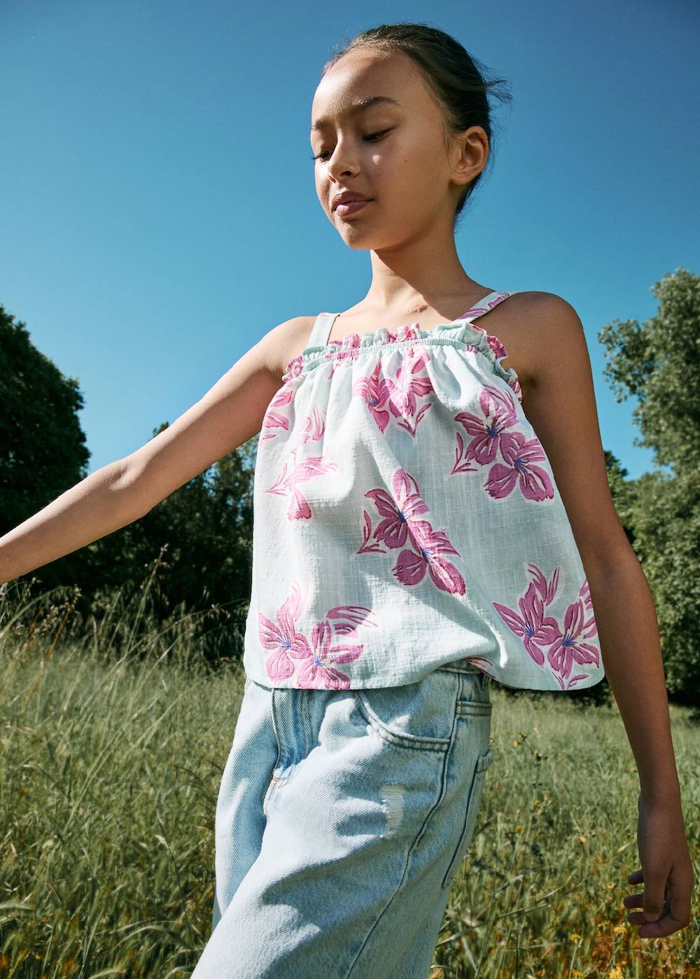 Mango Top Mit Blumenmuster