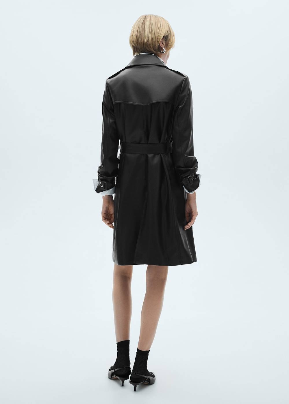 Mango Trenchcoat Mit Leder-Effekt