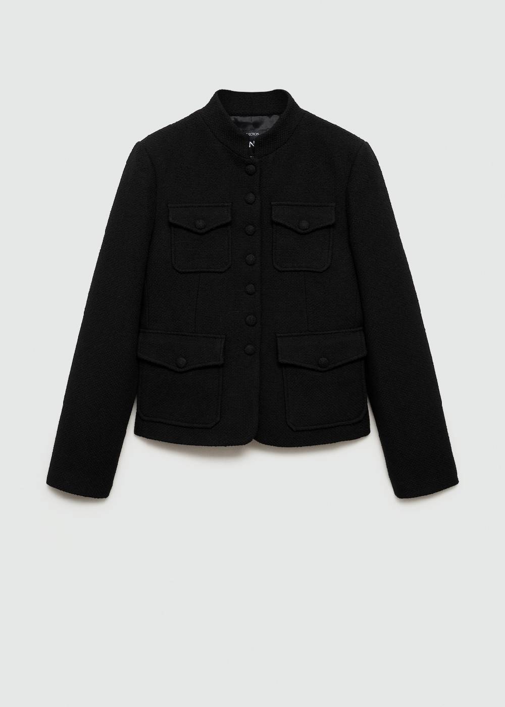 Mango Tweed-Jacke Mit Taschen