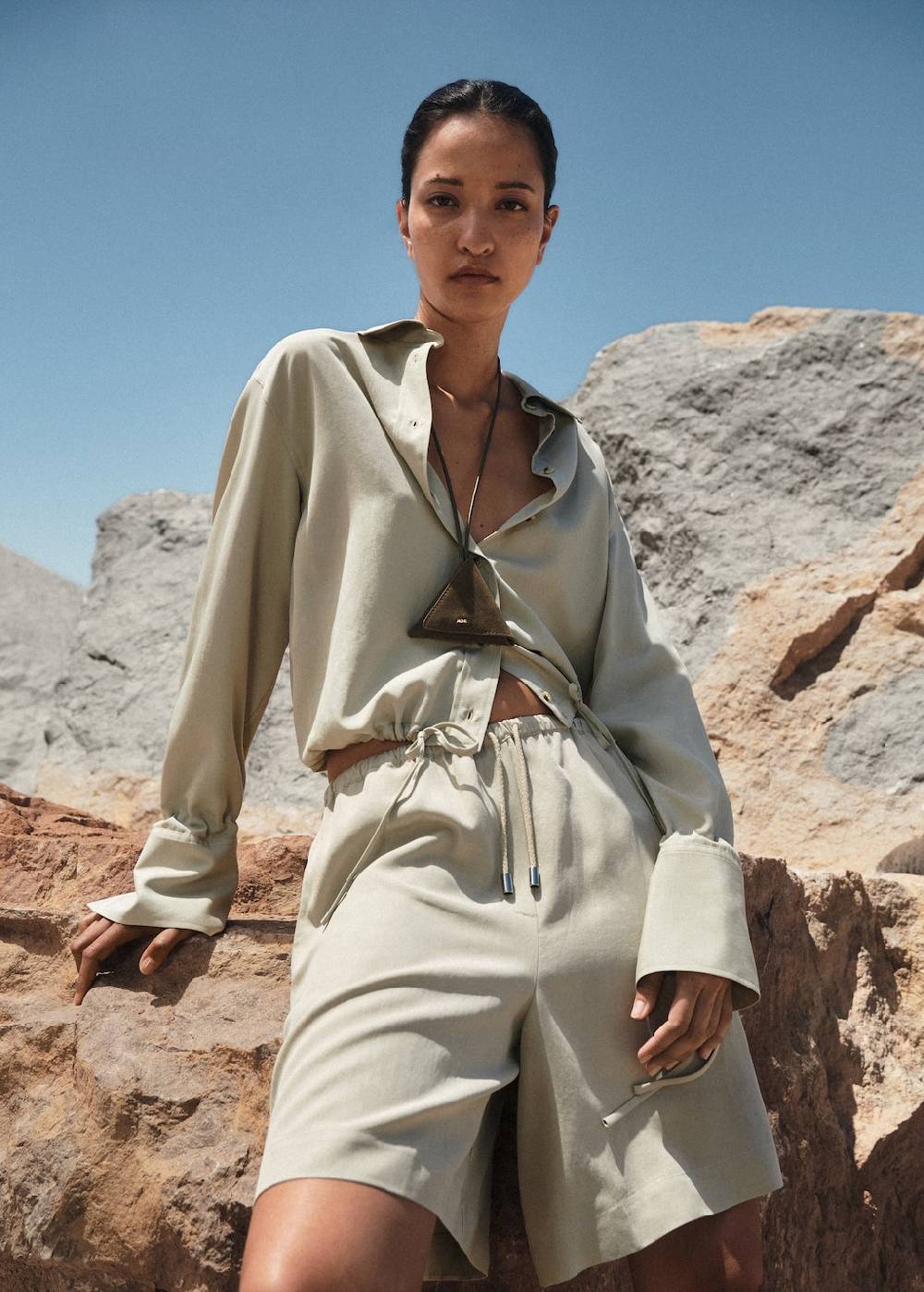 Mango Wideleg-Bermudashorts Aus Lyocell