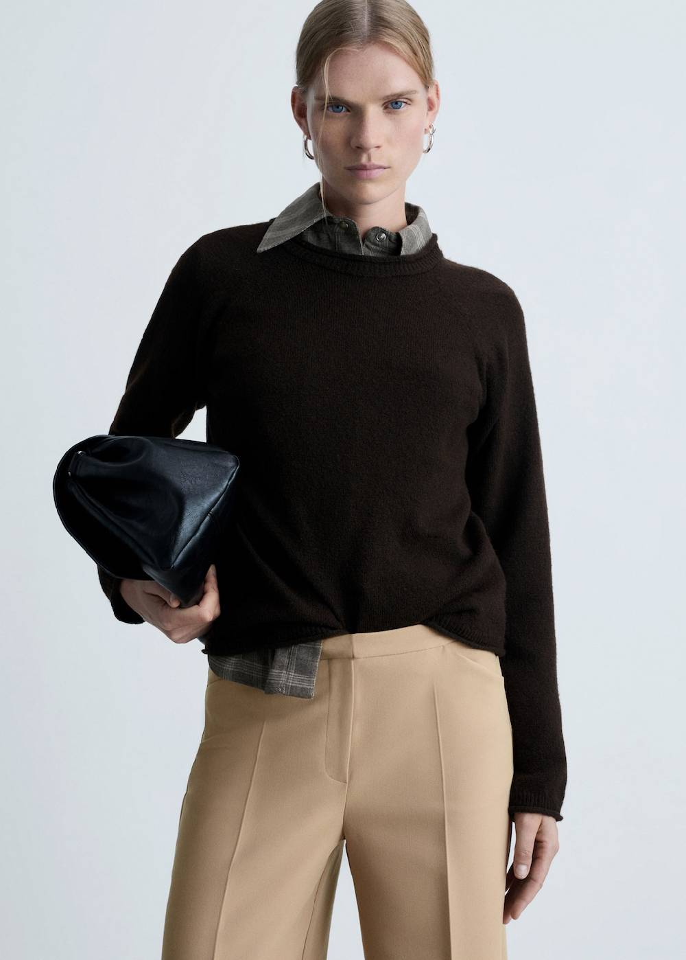 Mango Wideleg-Bundfaltenhose