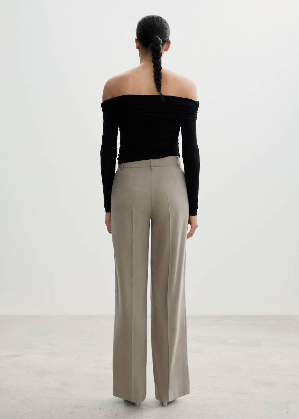 Mango Wideleg-Bundfaltenhose