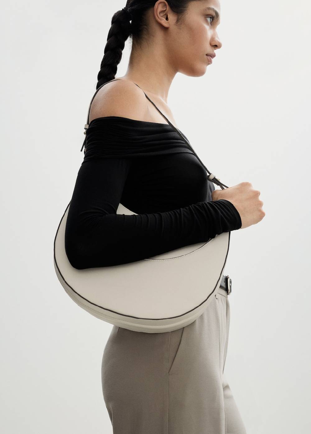 Mango Wideleg-Bundfaltenhose