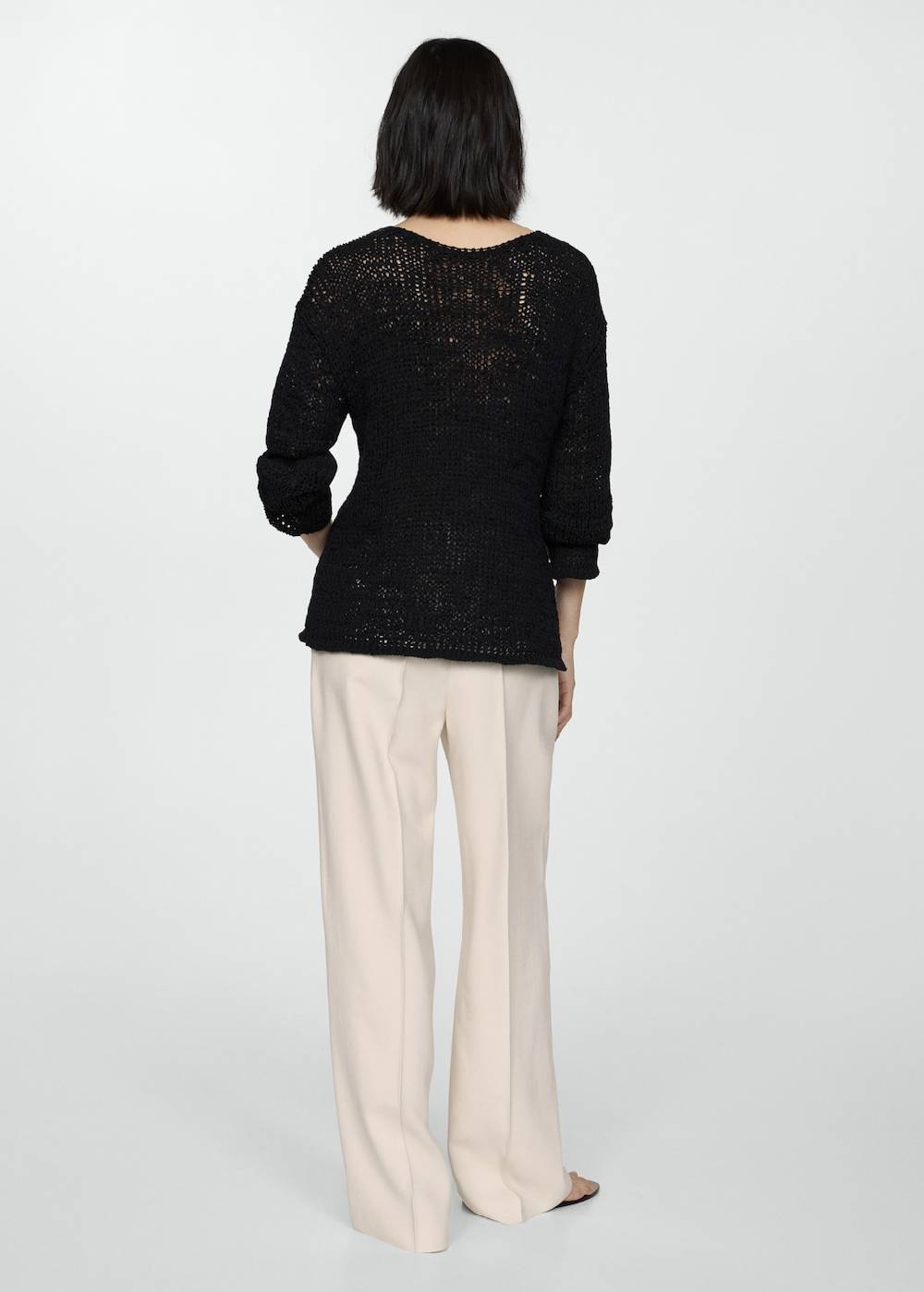 Mango Wideleg-Bundfaltenhose