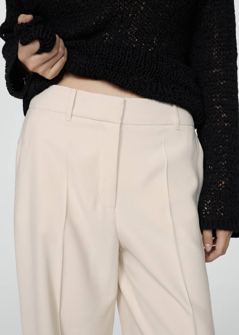 Mango Wideleg-Bundfaltenhose