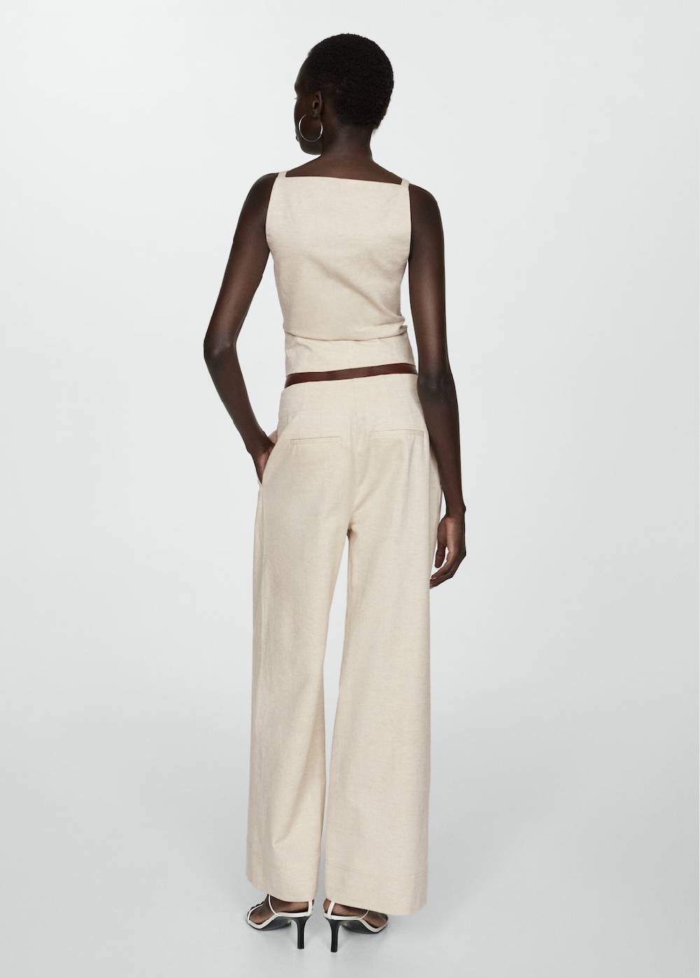 Mango Wideleg-Bundfaltenhose