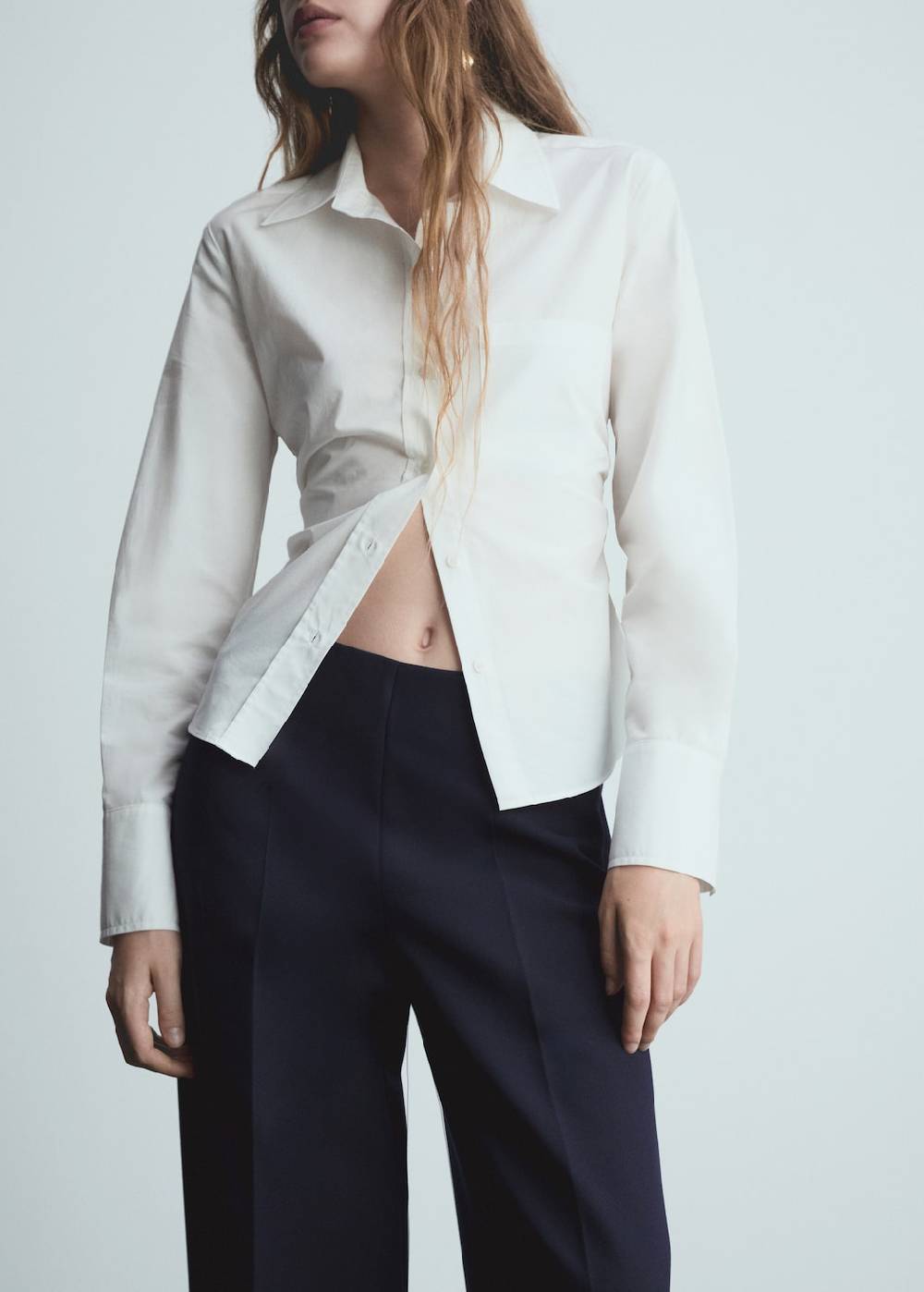 Mango Wideleg-Bundfaltenhose