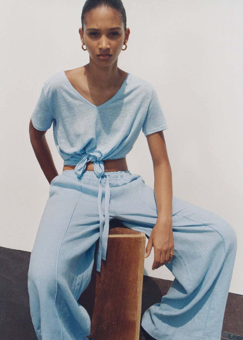 Mango Wideleg-Hose Aus 100 % Leinen