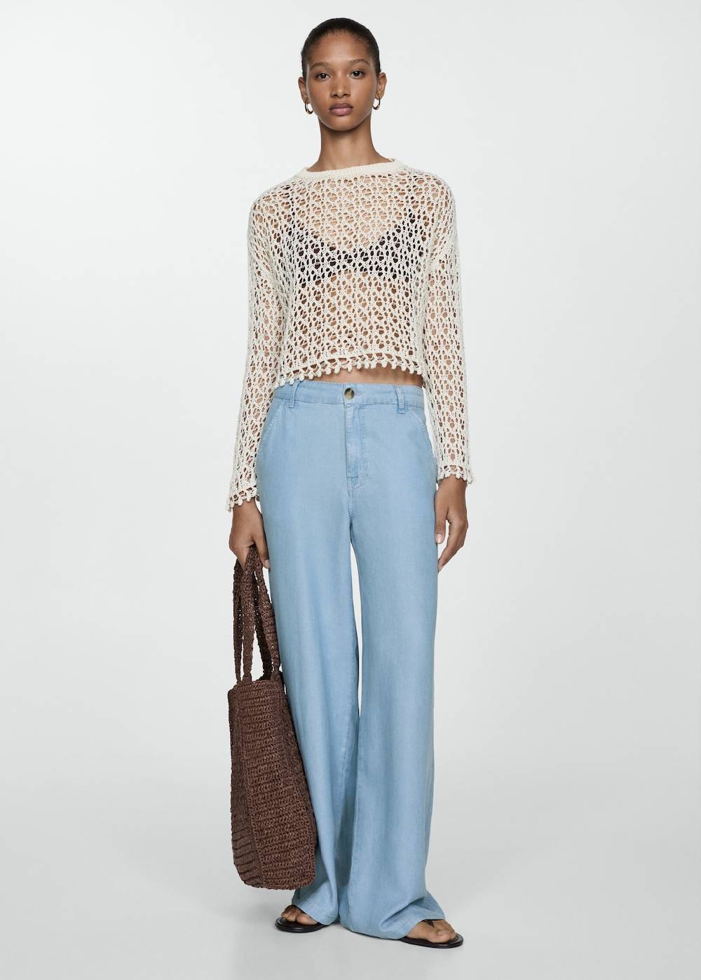 Mango Wideleg-Hose Aus Lyocell