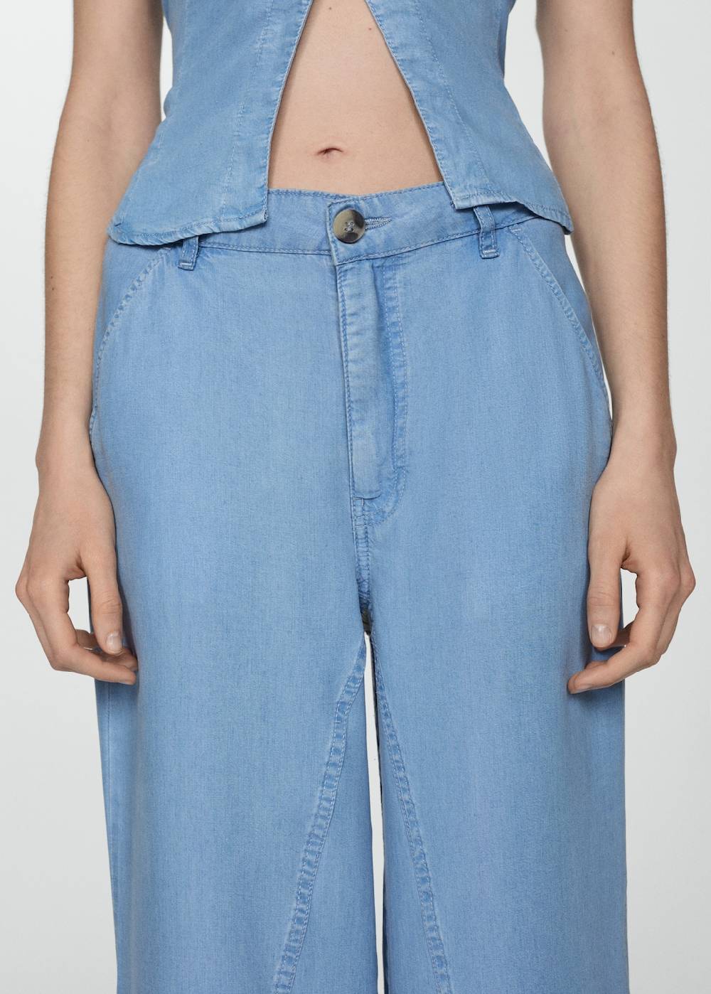 Mango Wideleg-Hose Aus Lyocell