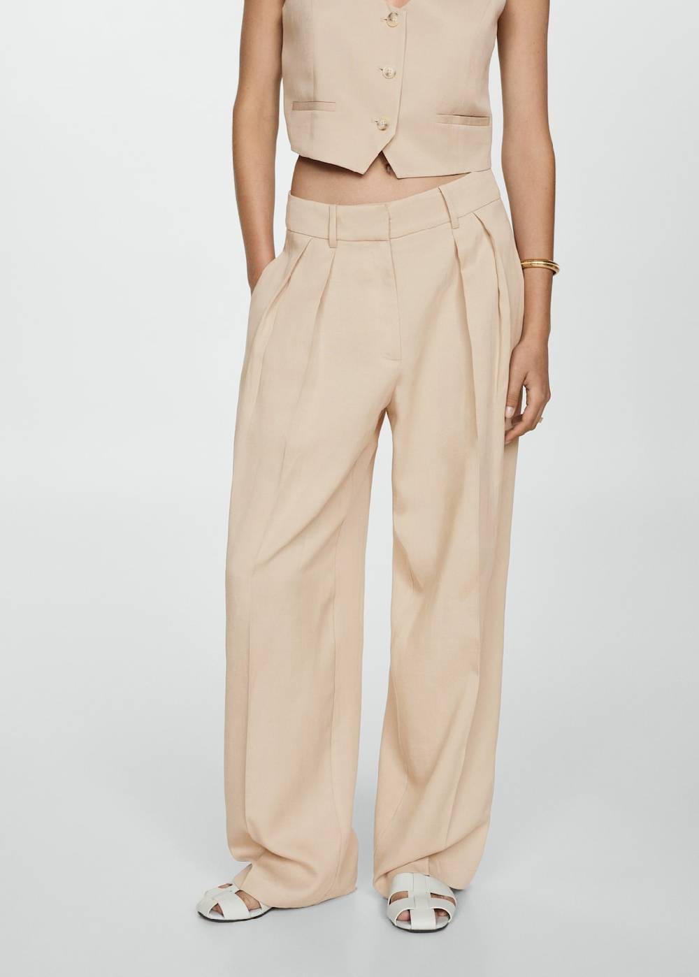 Mango Wideleg-Hose aus Lyocell