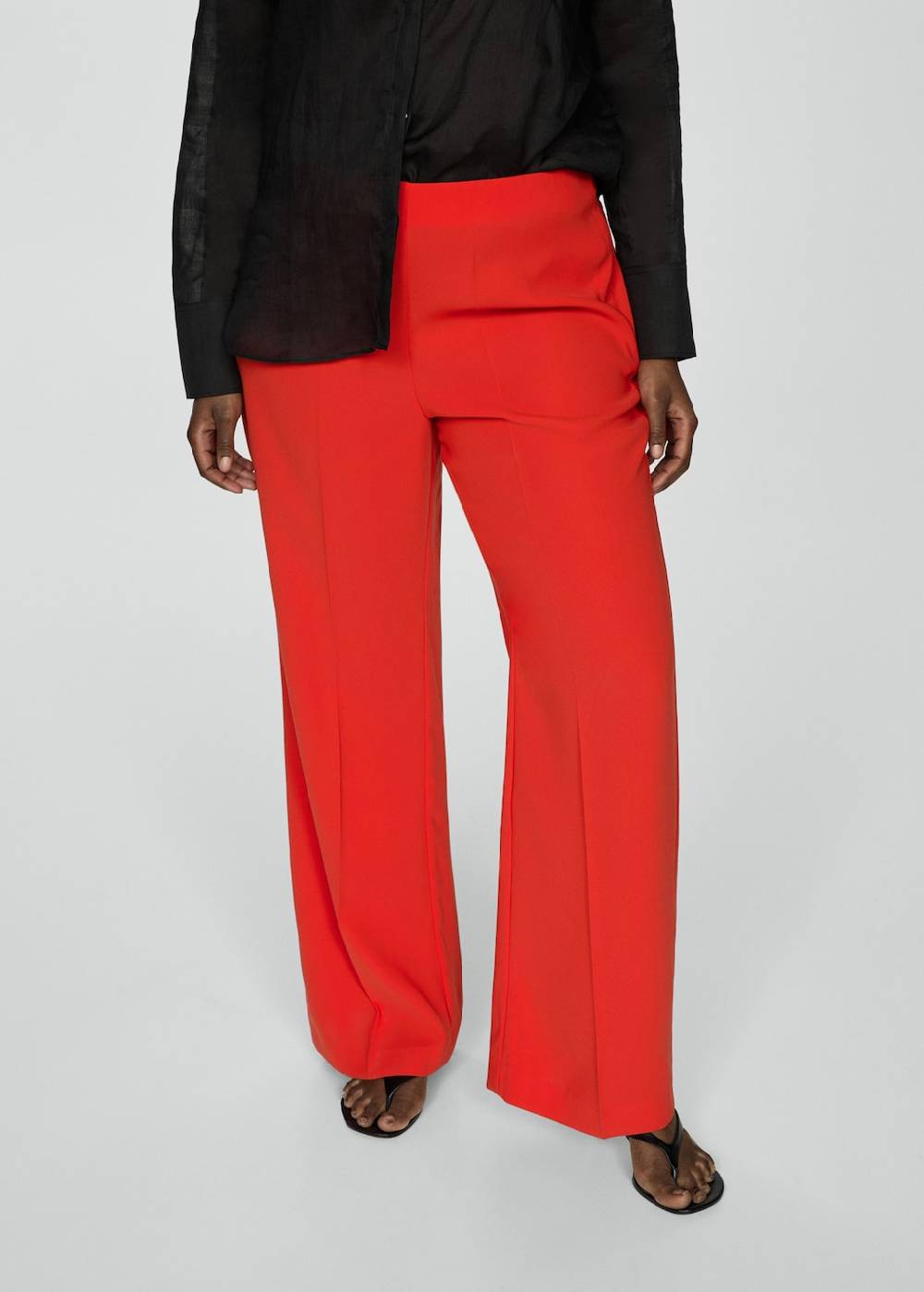 Mango Wideleg-Hose Mit Gürtel