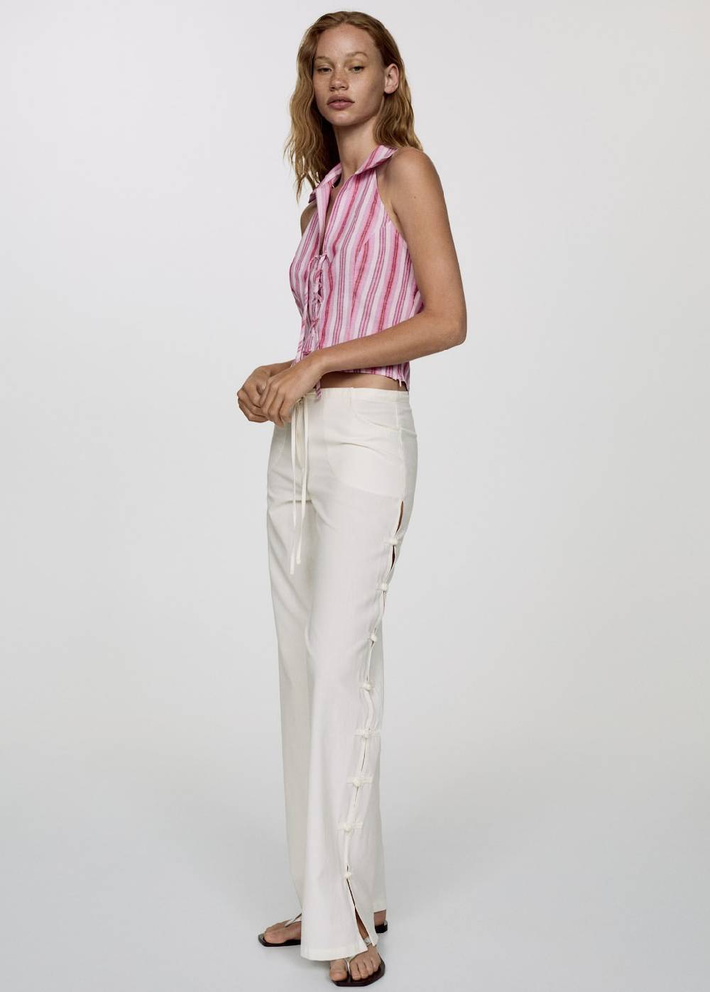 Mango Wideleg-Hose Mit Knöpfen