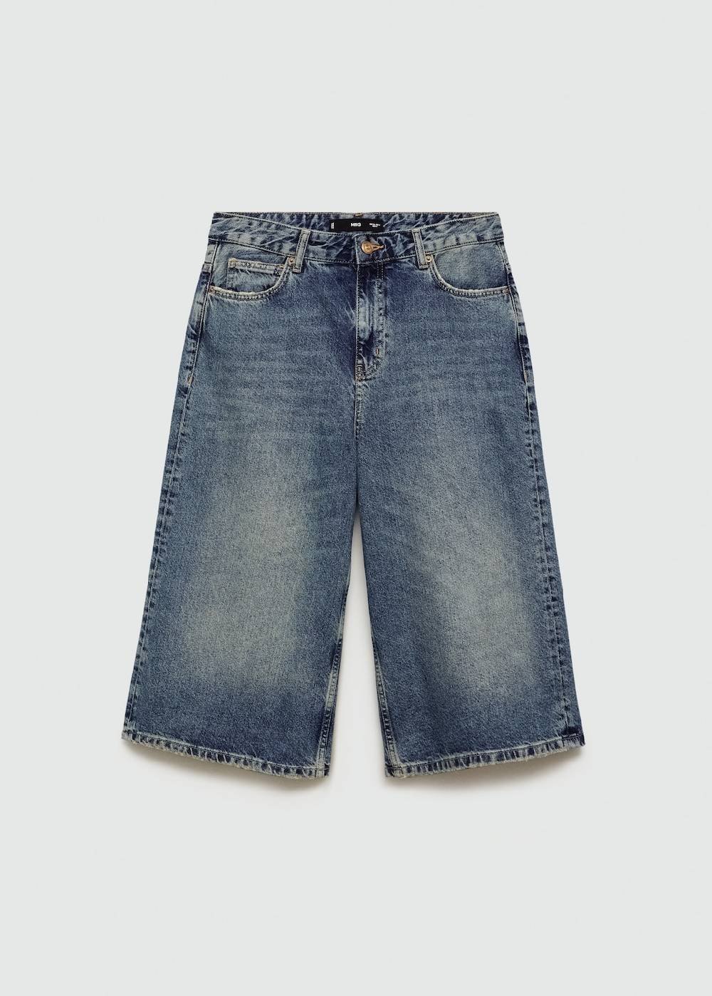 Mango Wideleg-Jeans-Bermudashorts