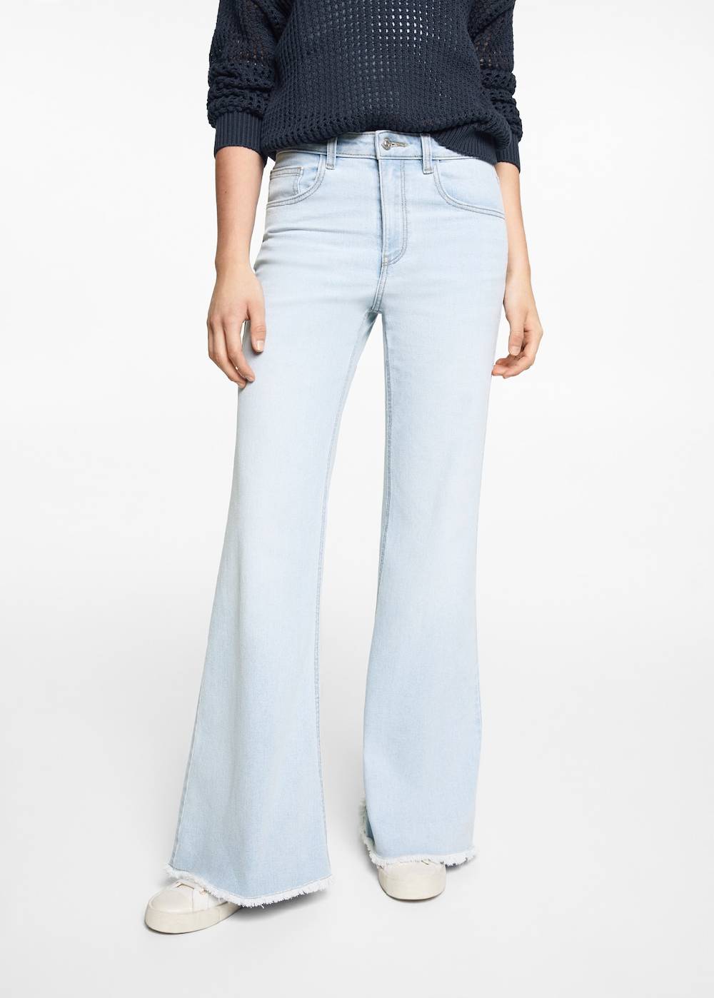 Mango Wideleg-Jeans Mit Mittlerer Bundhöhe