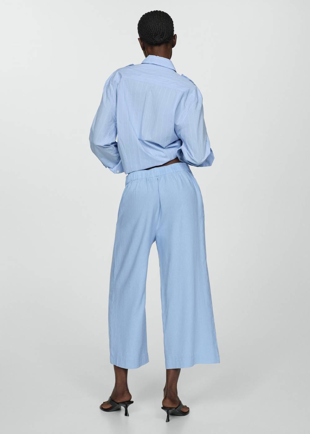 Mango Wideleg-Leinenhose