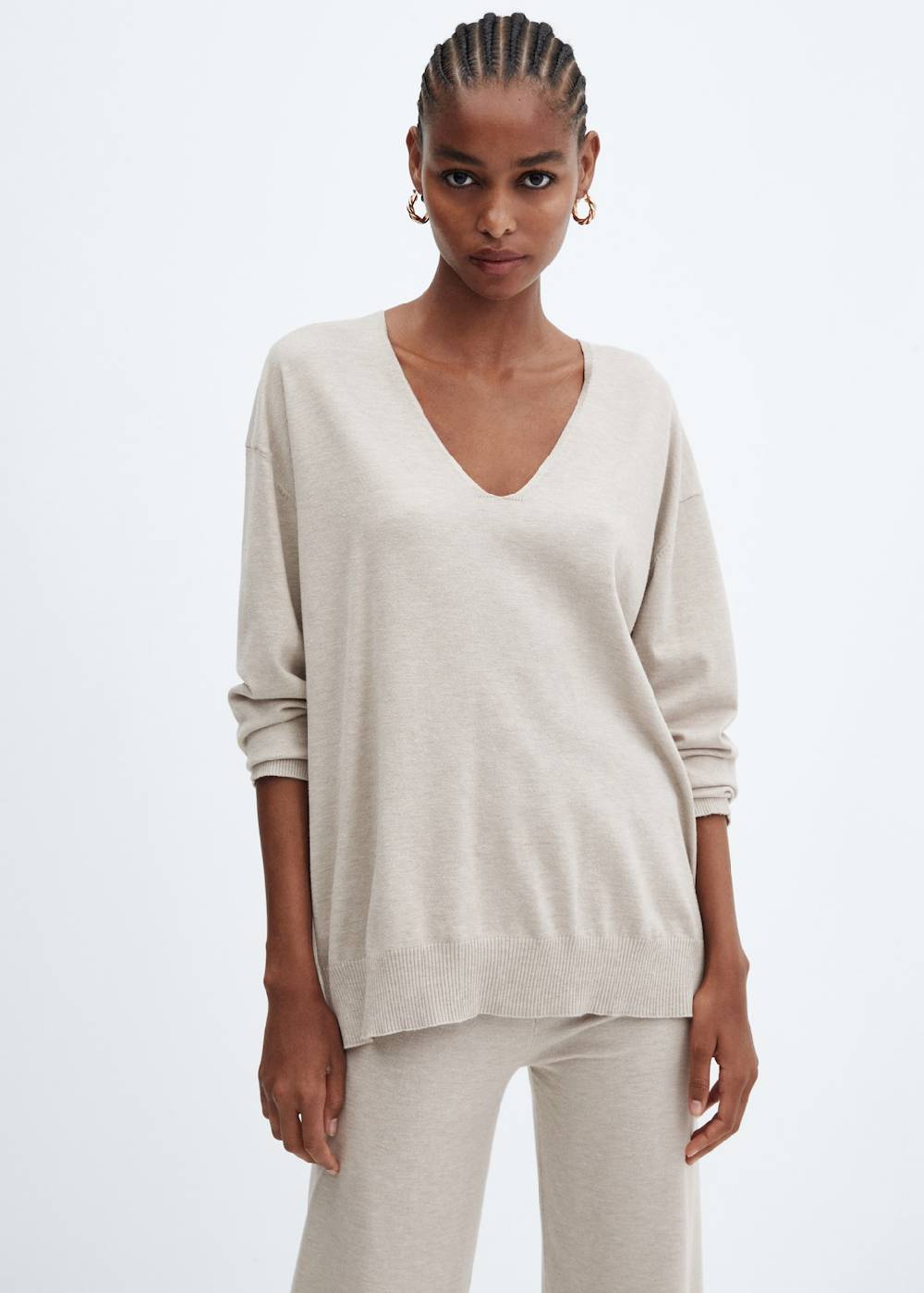 Mango Wideleg-Strickhose