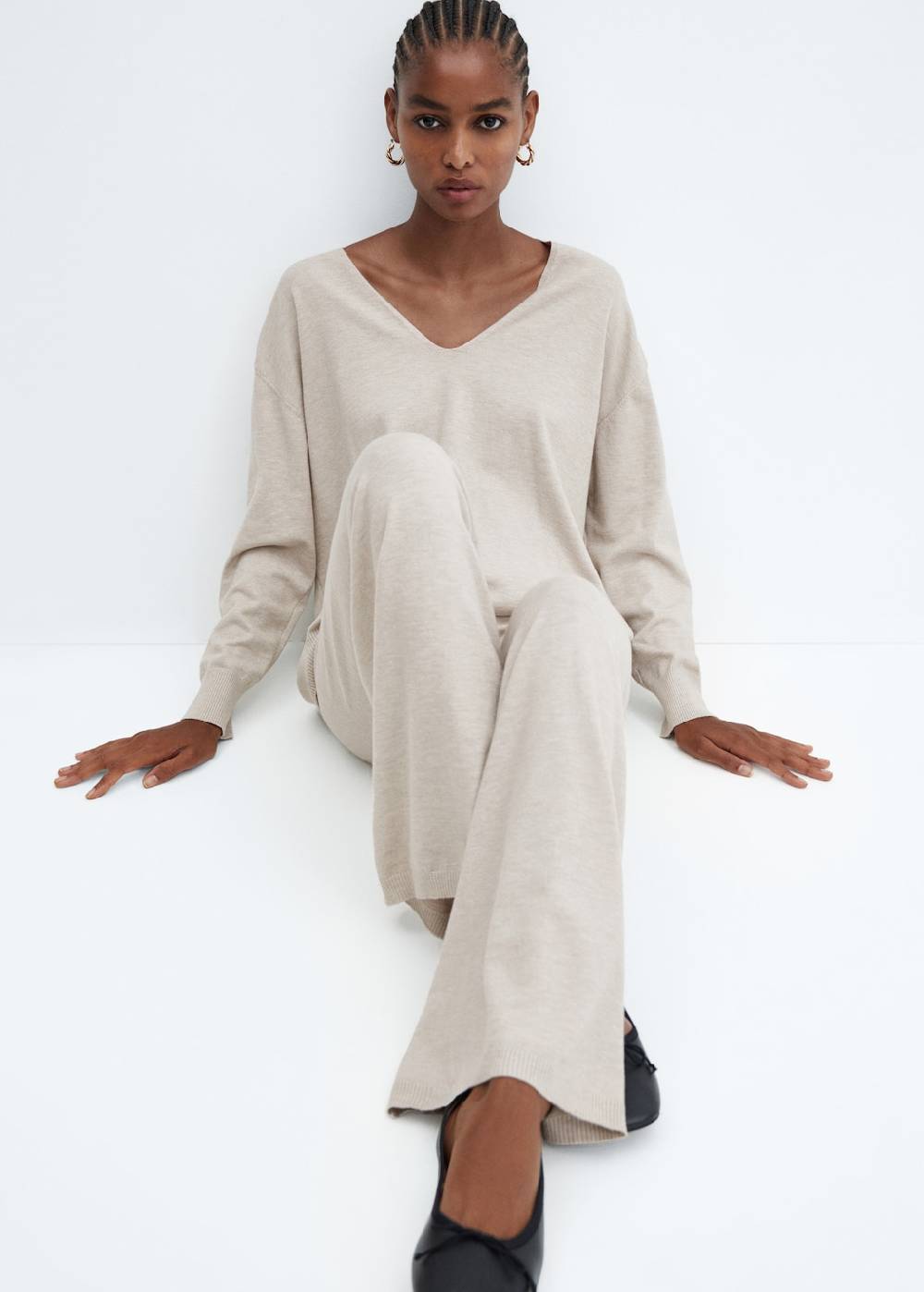 Mango Wideleg-Strickhose