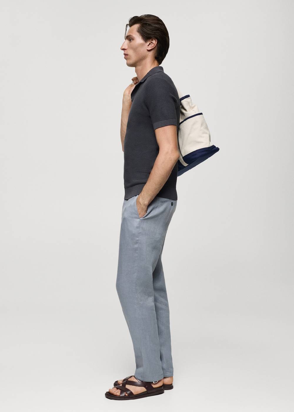 Mango Poloshirt Aus Baumwolle Mit Tencel In Flechtoptik